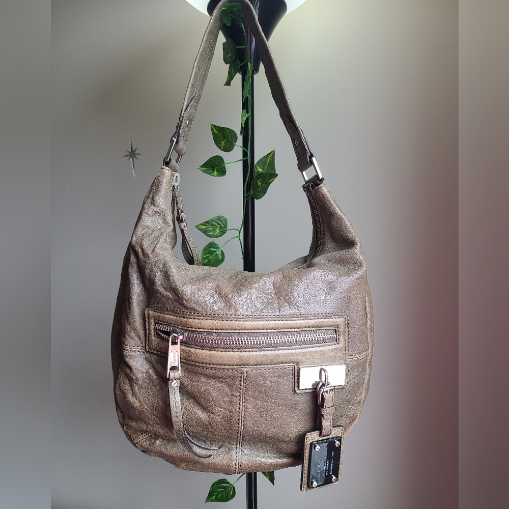 ✨ RARE Vintage L.A.M.B. Gwen Stefani Tumbled Leather Hobo Bag – Y2K High-End ✨Ca